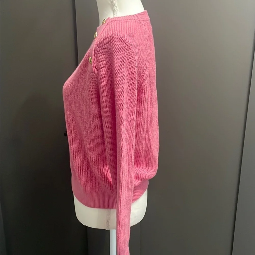 J Crew Button Raglan Crewneck  Sweater Size S